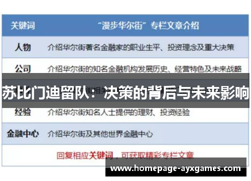 苏比门迪留队:决策的背后与未来影响 苏比门迪留队:决策的背后与未来影响